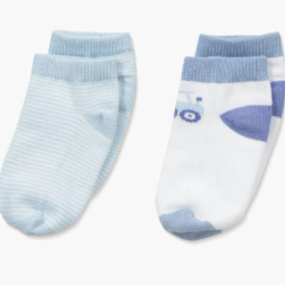 $1 NWT Country Kids Digger Truck Socks 2 Pack, Baby Blue 0-3 Months - Picture 6 of 6